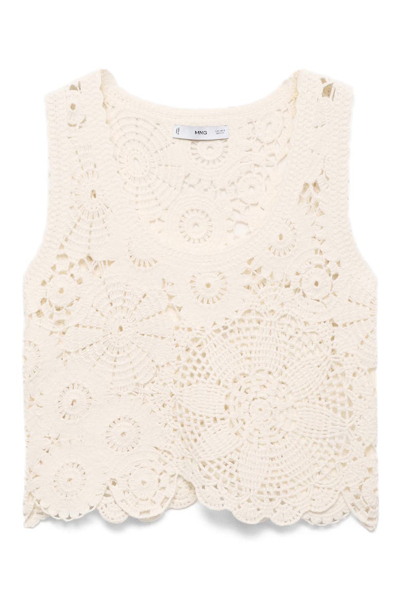 Floral Crochet Top, Alternate, color, ECRU
