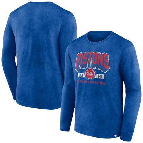 Men's Fanatics Branded Heather Royal Detroit Pistons Front Court Press Snow Wash Long Sleeve T-Shirt