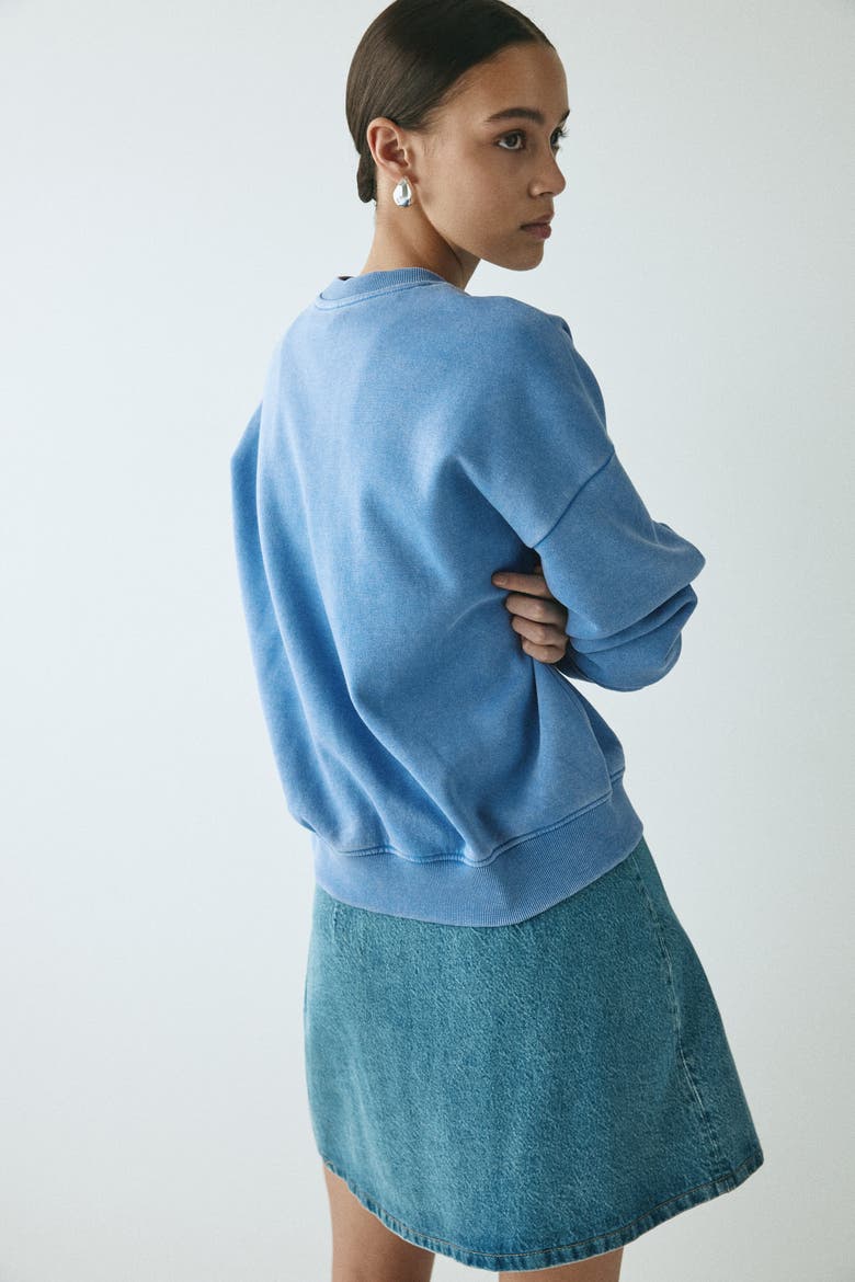 Oversized Print-motif Sweatshirt, Alternate, color, Blue/Monet