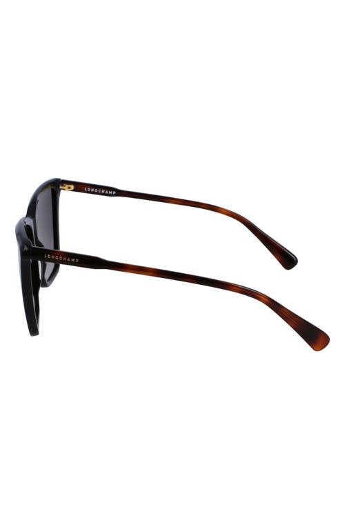 Longchamp Le Pliage 56mm Gradient Rectangular Sunglasses In Black