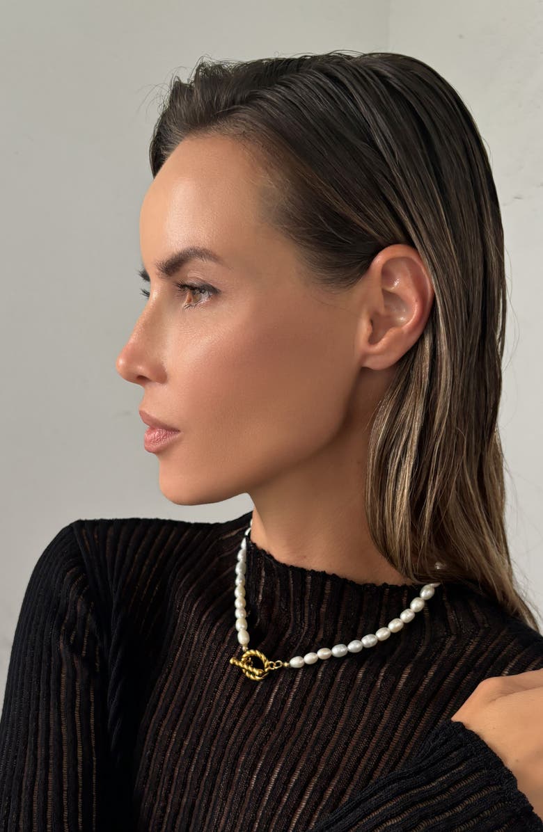 st. Moran Julien Freshwater Pearl Toggle Necklace, Alternate, color, White