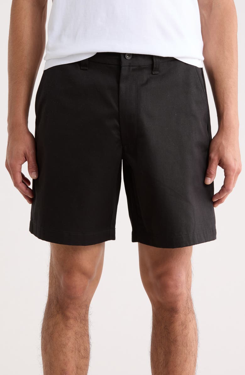 rag & bone Haydon Cotton Chino Shorts, Main, color, Black