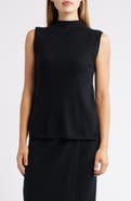Anne Klein Sleeveless Wool Mock Neck Sweater