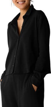 Eileen Fisher Classic Collar Crop Button-Up Shirt