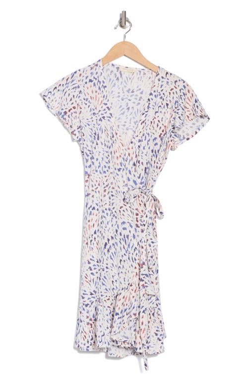 LOVESTITCH LOVESTITCH FLUTTER SLEEVE WRAP MINIDRESS