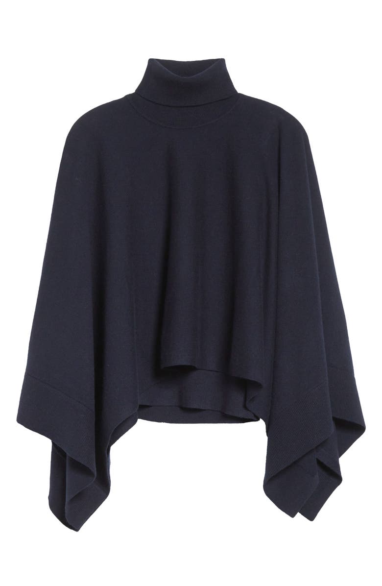 Michael Kors Collection Cashmere Turtleneck Poncho, Alternate, color, Midnight