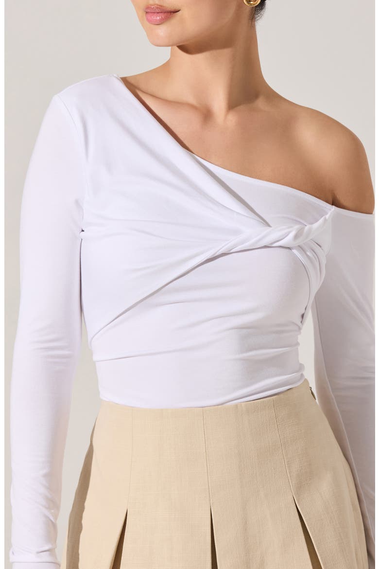 Kora One-Shoulder Top, Alternate, color, WHITE