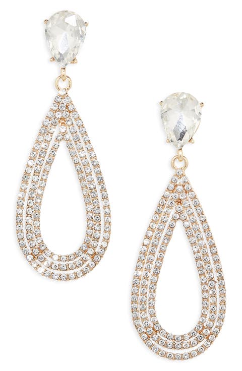 Pavé Teardrop Earrings