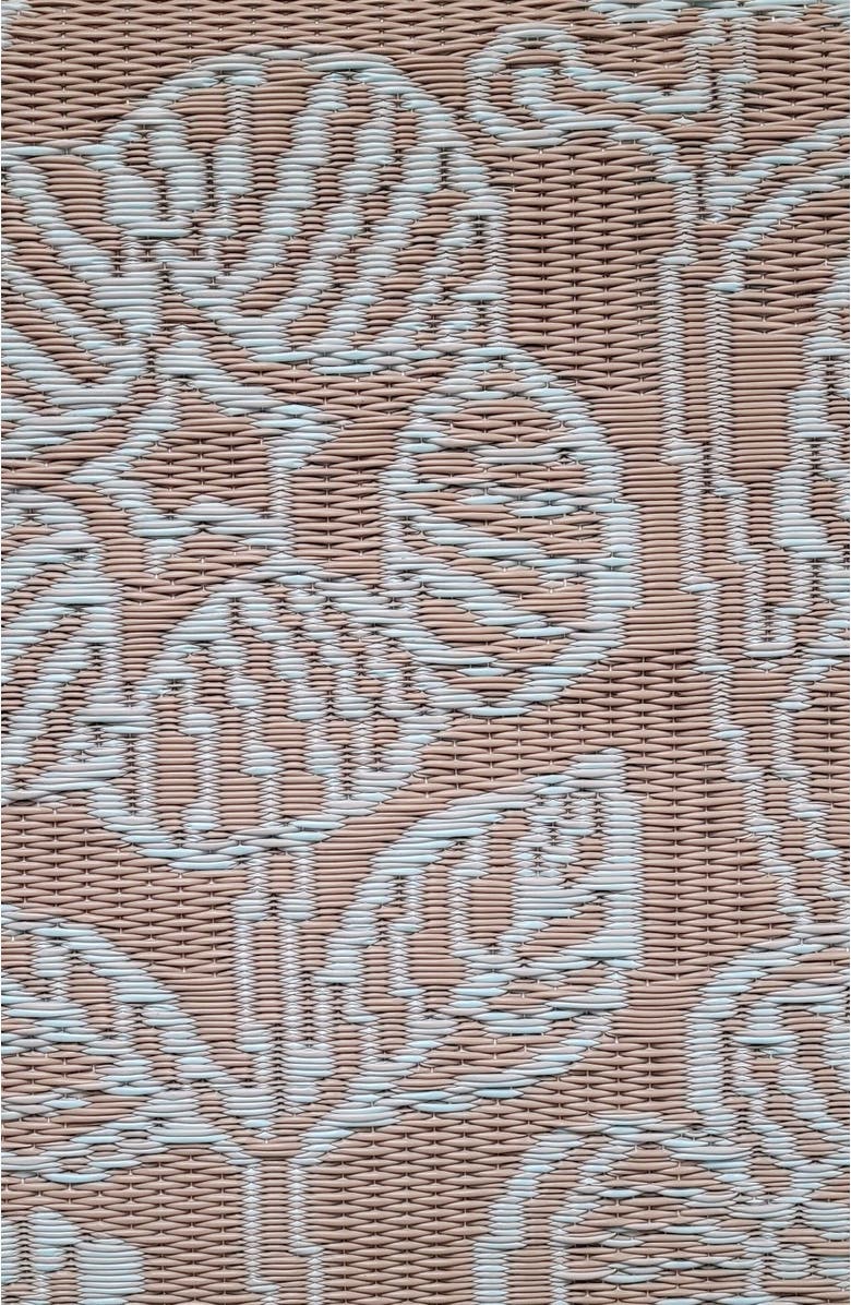 Mad Mats Line Flower Cool Aqua, Alternate, color, Aqua And Grey