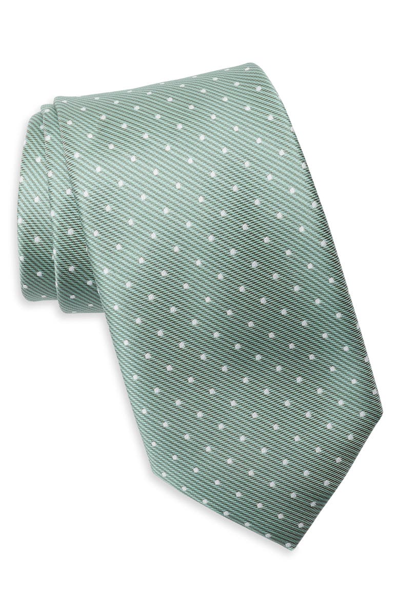 NORDSTROM RACK Stripe Dot Tie, Main, color, Green