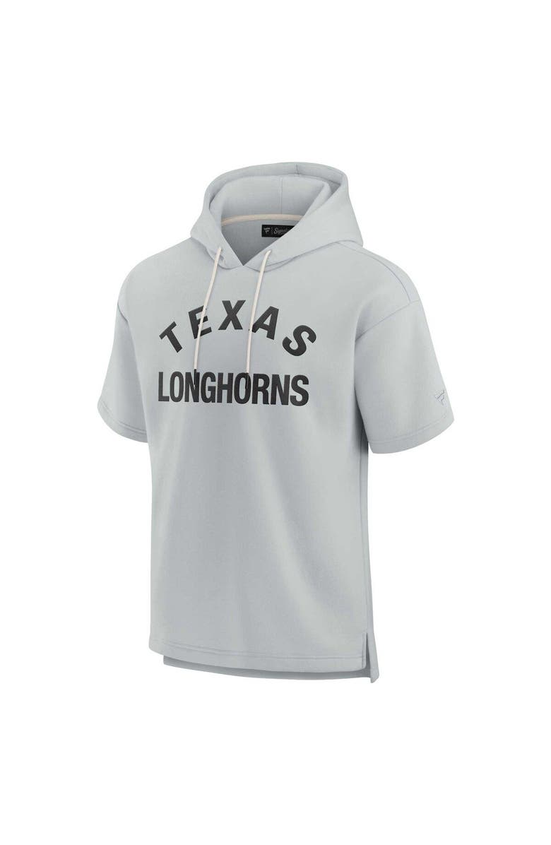 Fanatics Signature Unisex Fanatics Gray Texas Longhorns Elements Super Soft Fleece Short Sleeve Pullover Hoodie, Alternate, color,