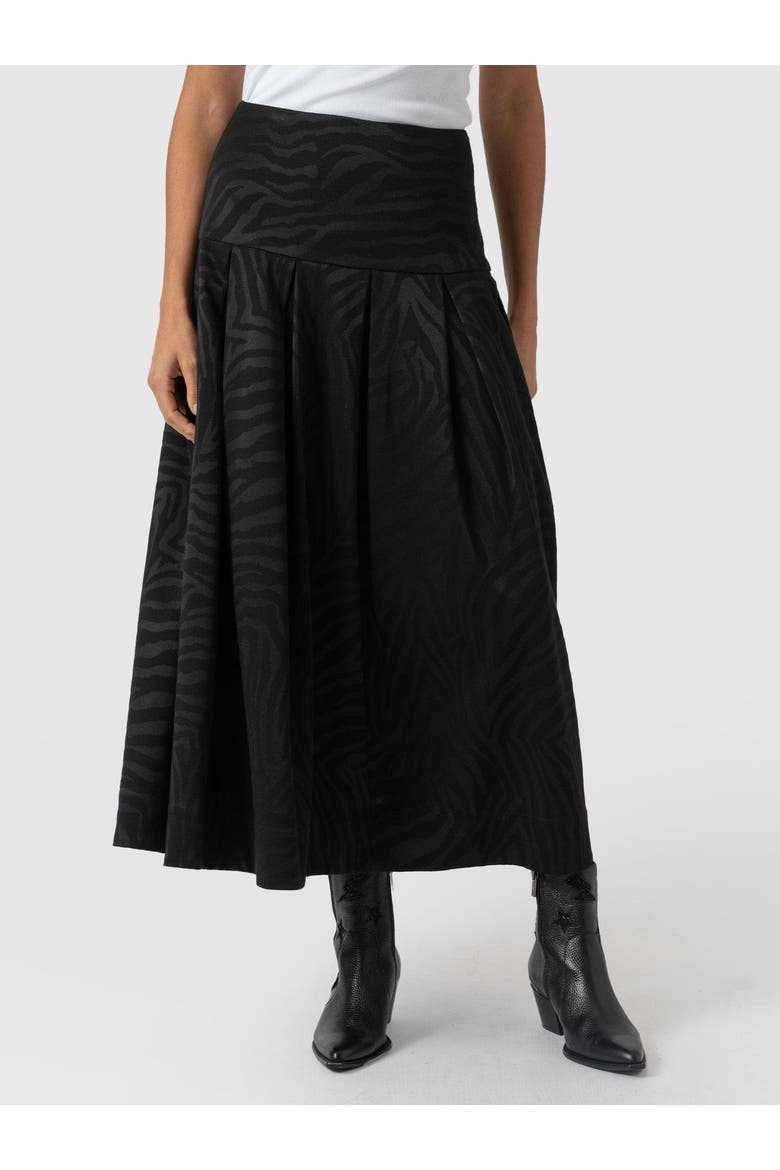 Everly Pleated Skirt, Alternate, color, Black Zebra