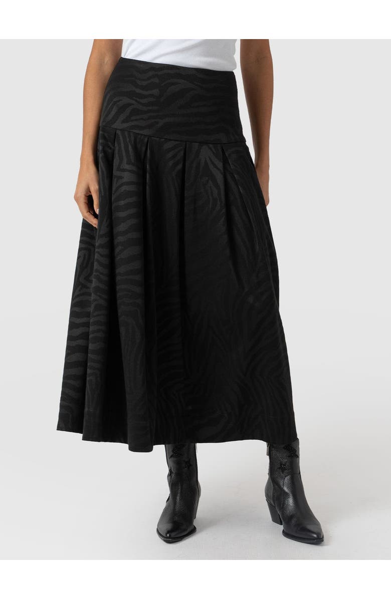 Saint + Sofia Everly Pleated Skirt, Alternate, color, Black Zebra