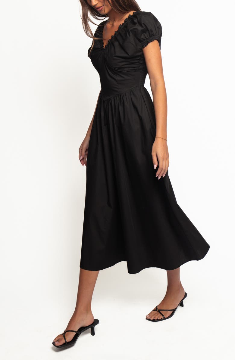 Petal & Pup Larson Midi Sundress, Alternate, color, Black