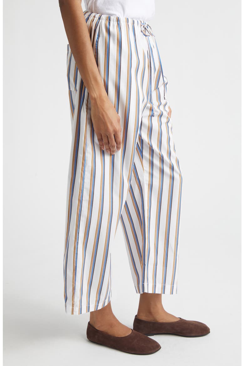 Yoshi Stripe Cotton Blend Drawstring Pants, Alternate, color, PARCH/CHOCO/BLUE STRIPE