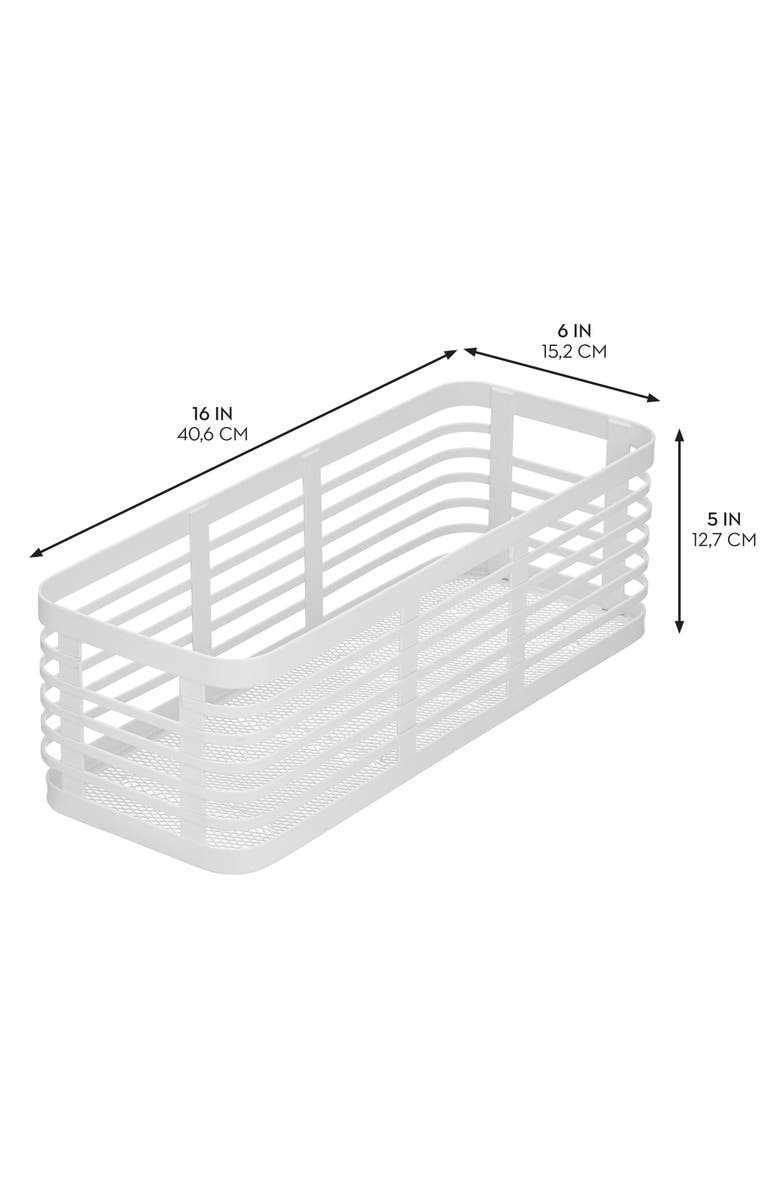 mDesign Metal Pantry Basket with Handles - Set of 2 - Matte White, Alternate, color, Matte White