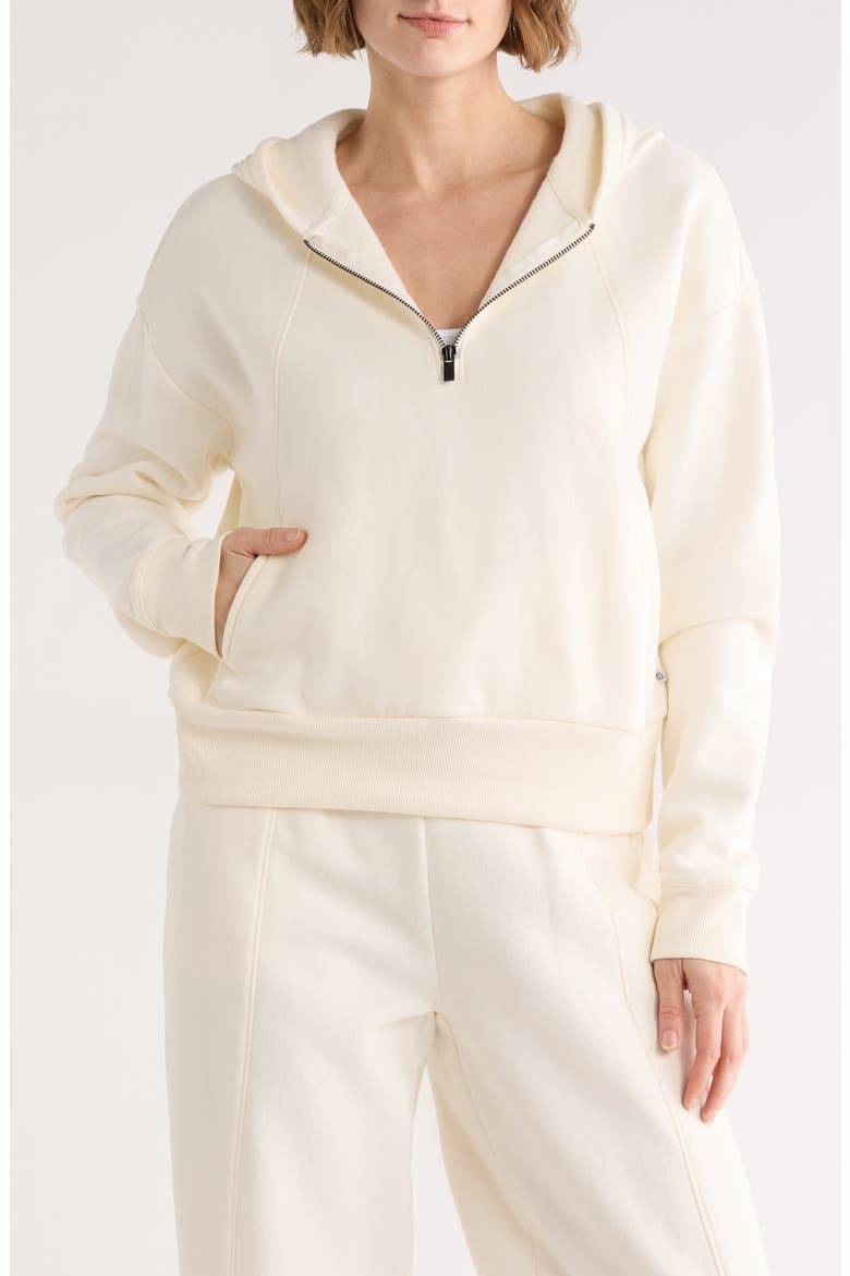Calliope Quarter Zip Hoodie, Main, color, EGRET