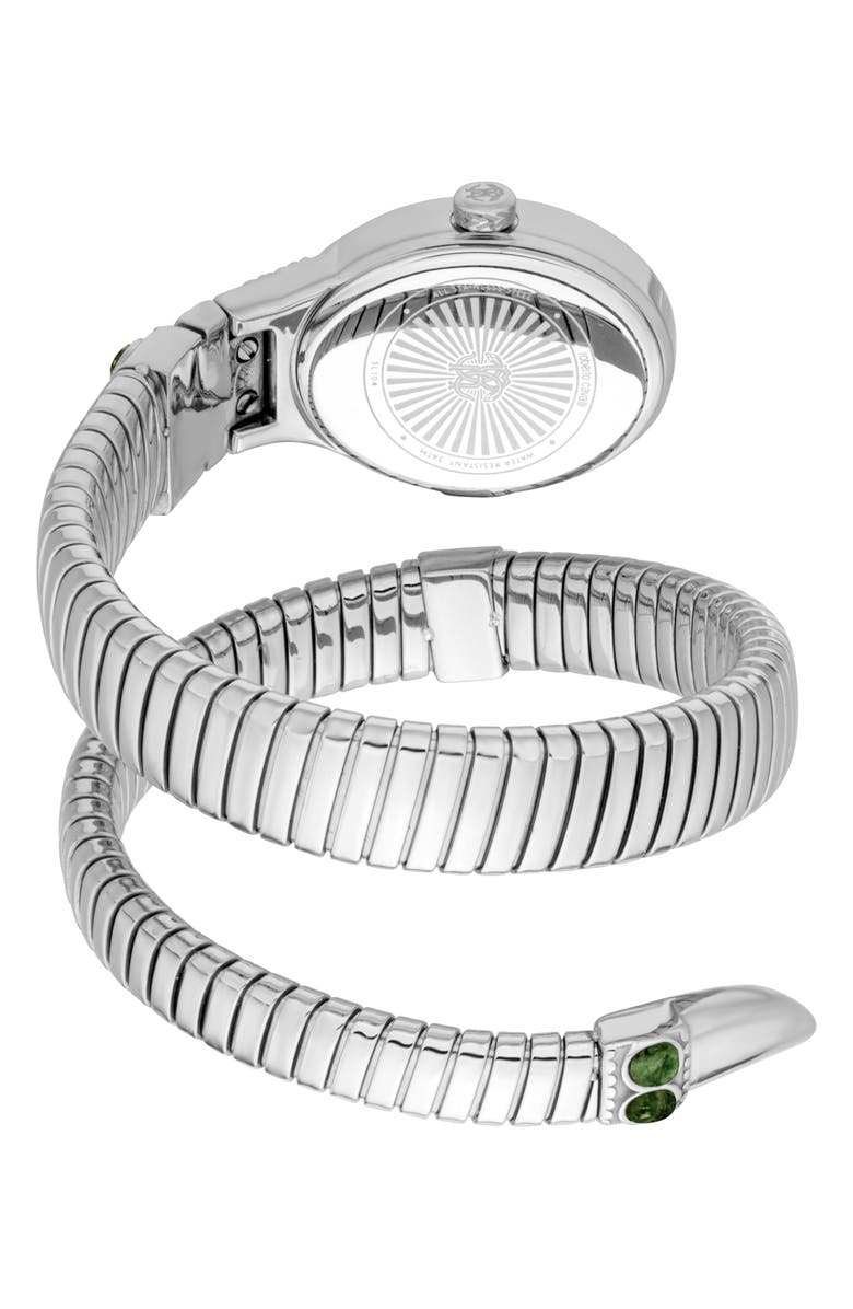 Roberto Cavalli Serpente Ornato Snake Wraparound Bracelet Watch, 22.5mm x 34mm, Alternate, color,