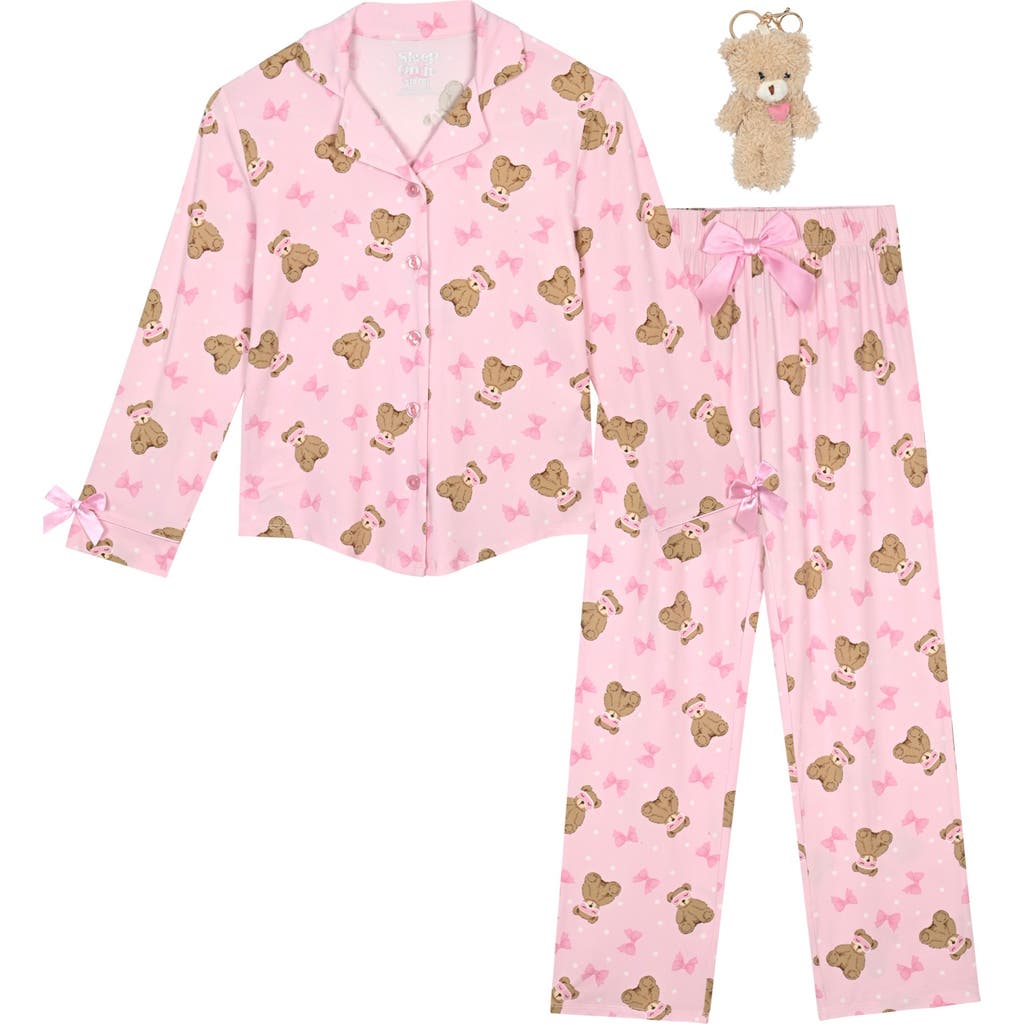 Sleep On It Kids' 2-piece Pajamas & Keychain Set In Pink