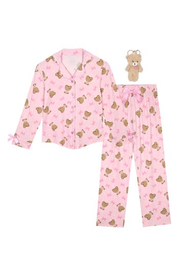 Sleep On It Kids' 2-piece Pajamas & Keychain Set In Pink