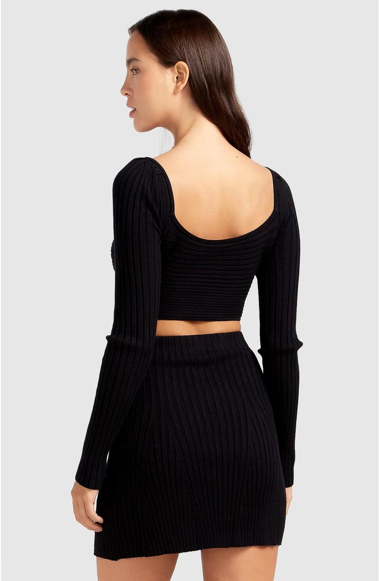 Belle & Bloom C'est Belle Knit Mini Skirt, Alternate, color, Black