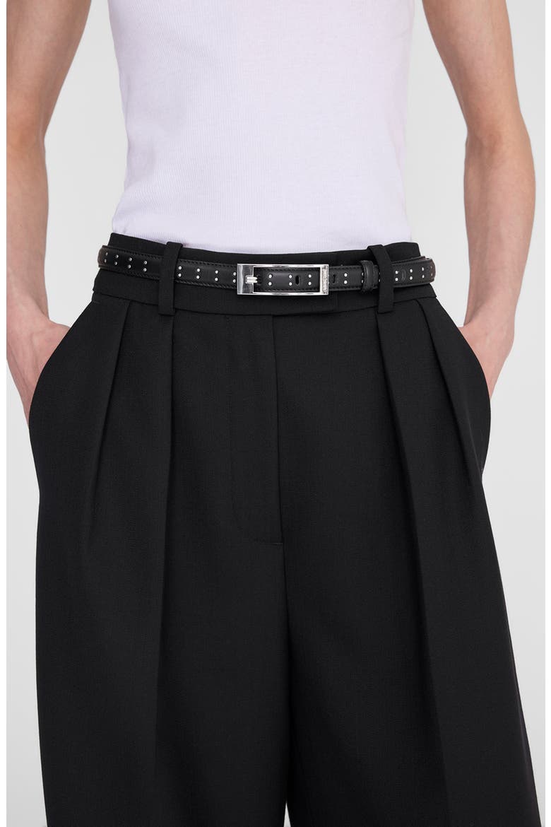 Elly Leather Stud Belt, Alternate, color, Black