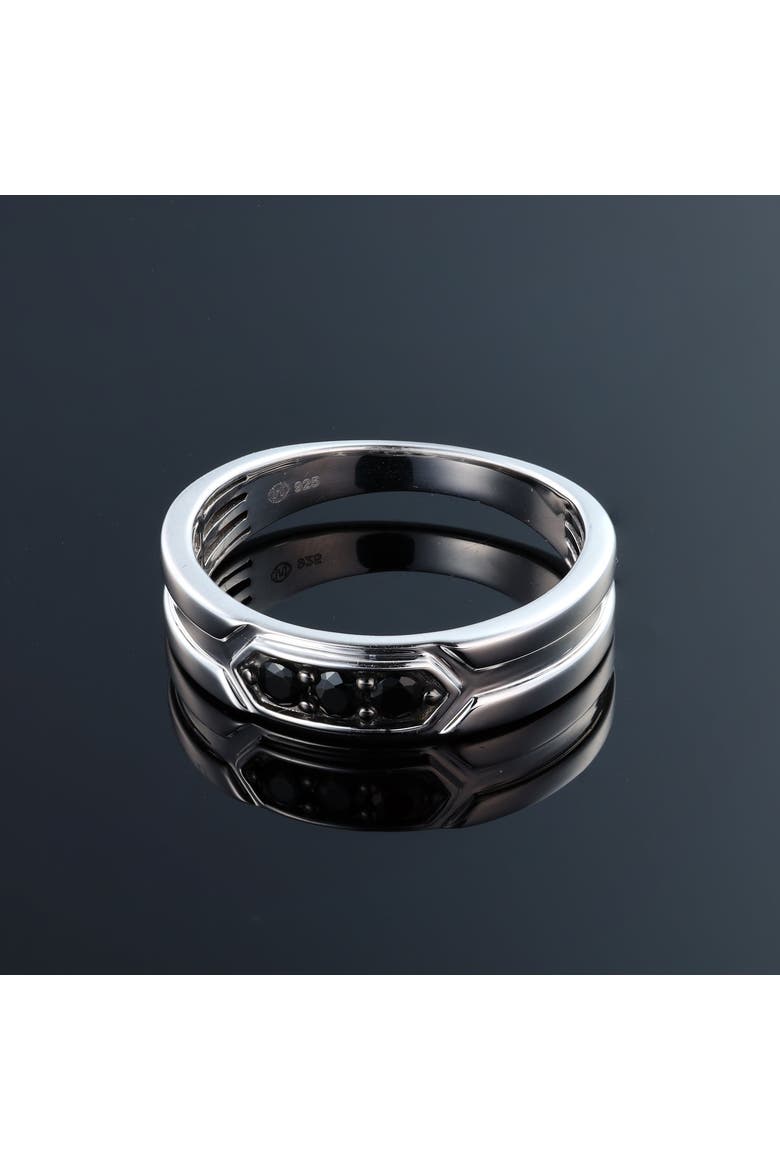 Ryu 0.2CT Black Spinel Ring 925 Silver, Alternate, color, Sterling Silver