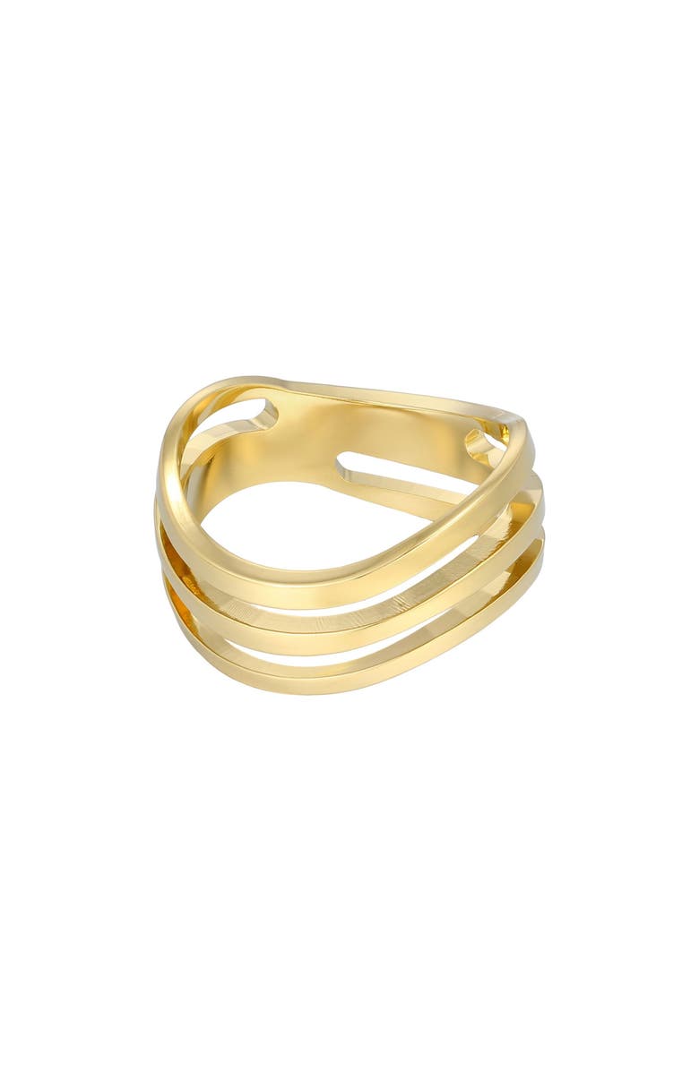 Adornia 18K Gold Plated Cutout Band Ring, Main, color, Gold