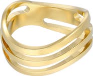 Adornia 18K Gold Plated Cutout Band Ring