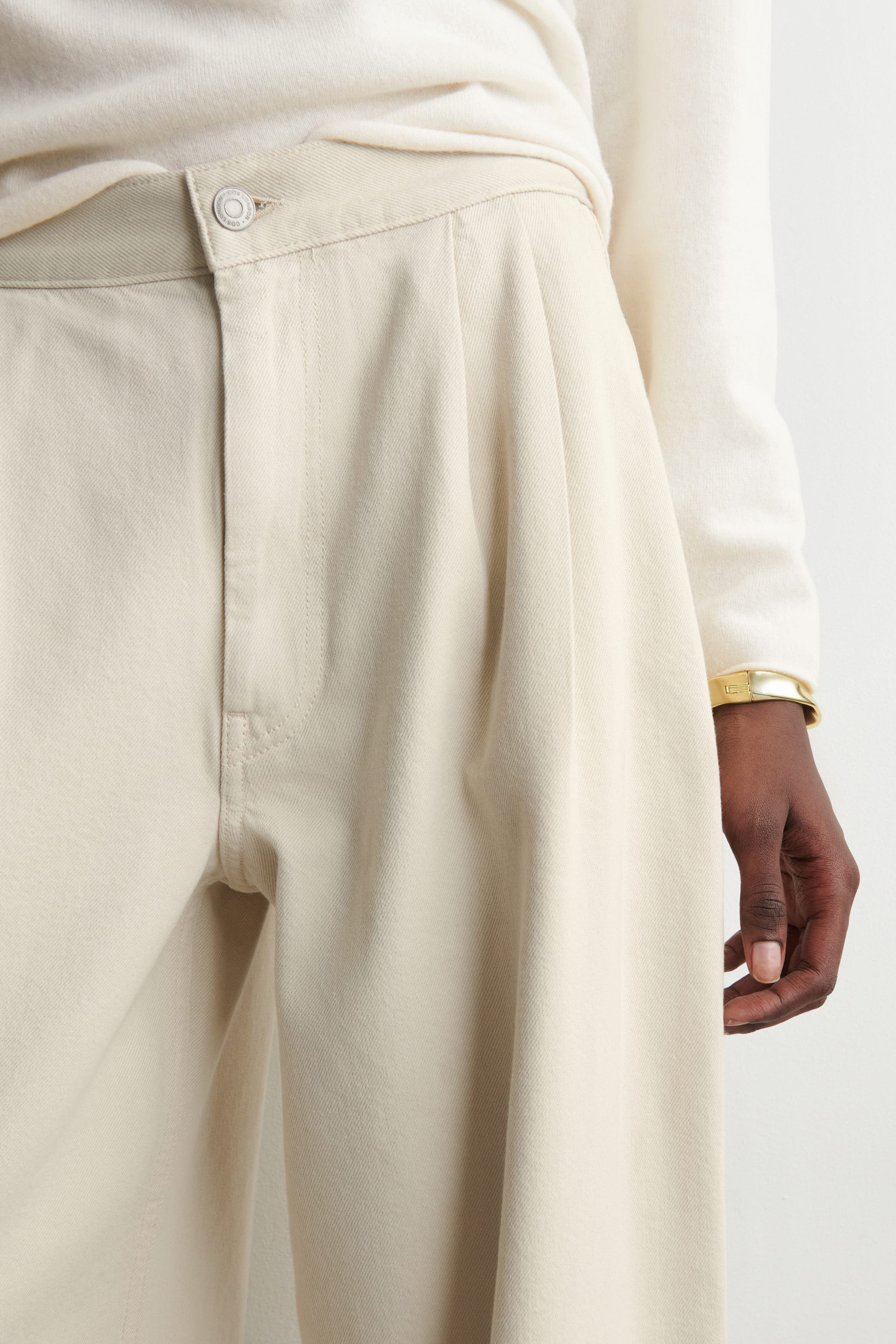 Pleated Wide Denim Pants - image 2