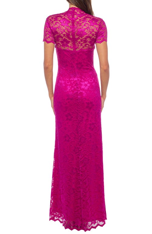 Shop Marina Lace Gown In Fuchsia