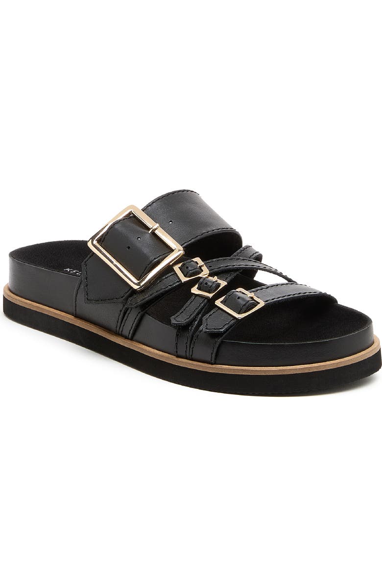 Kelsi Dagger Brooklyn Stella Buckle Slide Sandal, Main, color, Black
