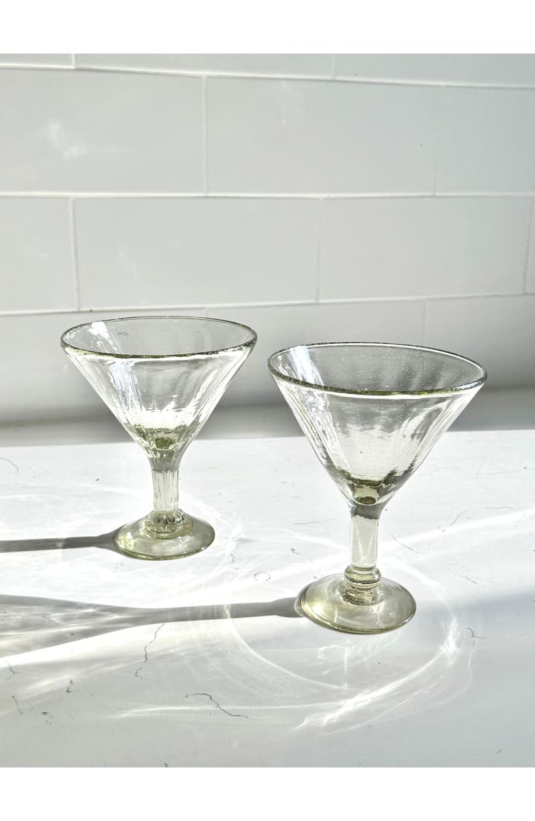 Villa Lua Home Recycled Handblown Martini Glass - Set of 2, Alternate, color, Clear