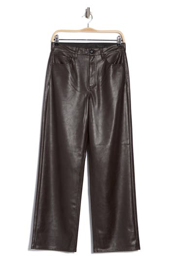 Rag & Bone Harris High Waist Faux Leather Pants In Dark Brown