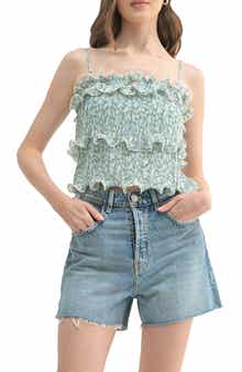 Lush Pleated Ruffle Tiered Crop Top