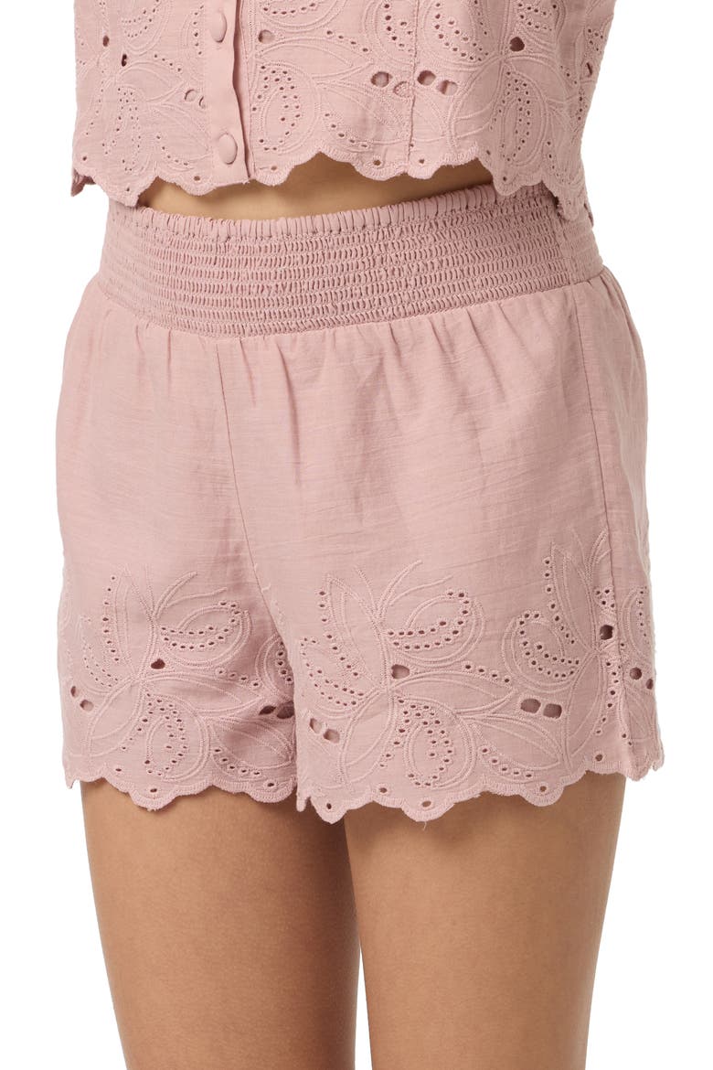 Kids' Annalee Eyelet Embroidered Shorts, Alternate, color, ORCHID