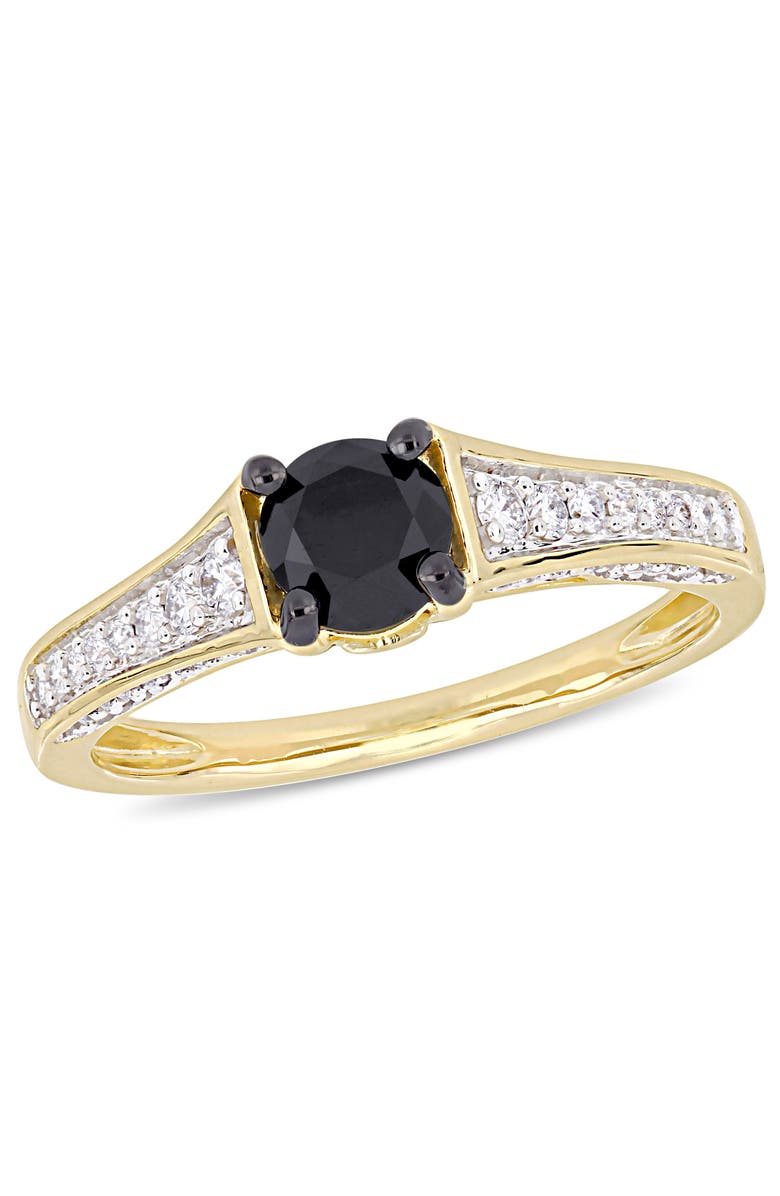 Julianna B. Black & White Diamond Engagement Ring 14k, Main, color, Diamond