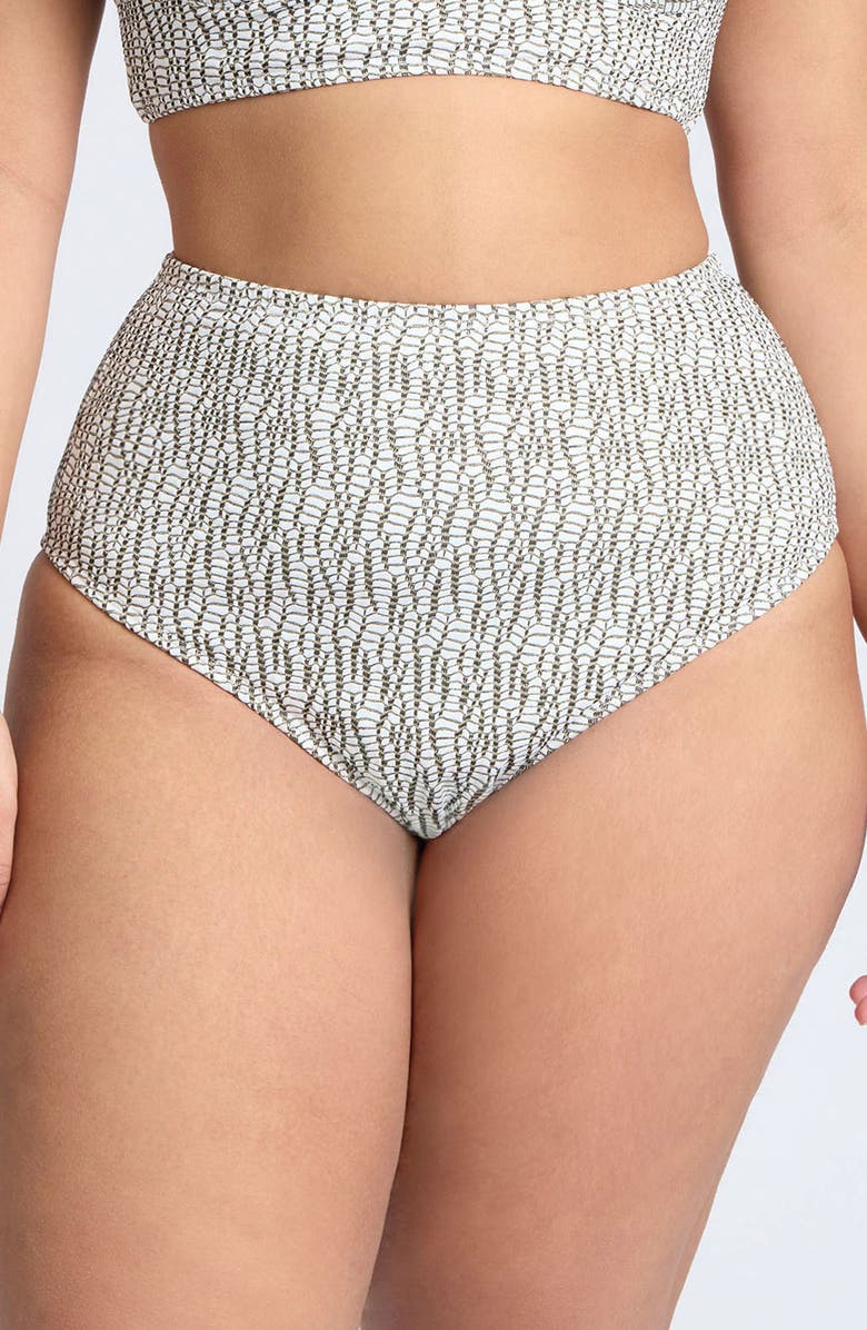 ELOQUII High Waist Swim Bottoms, Main, color, 