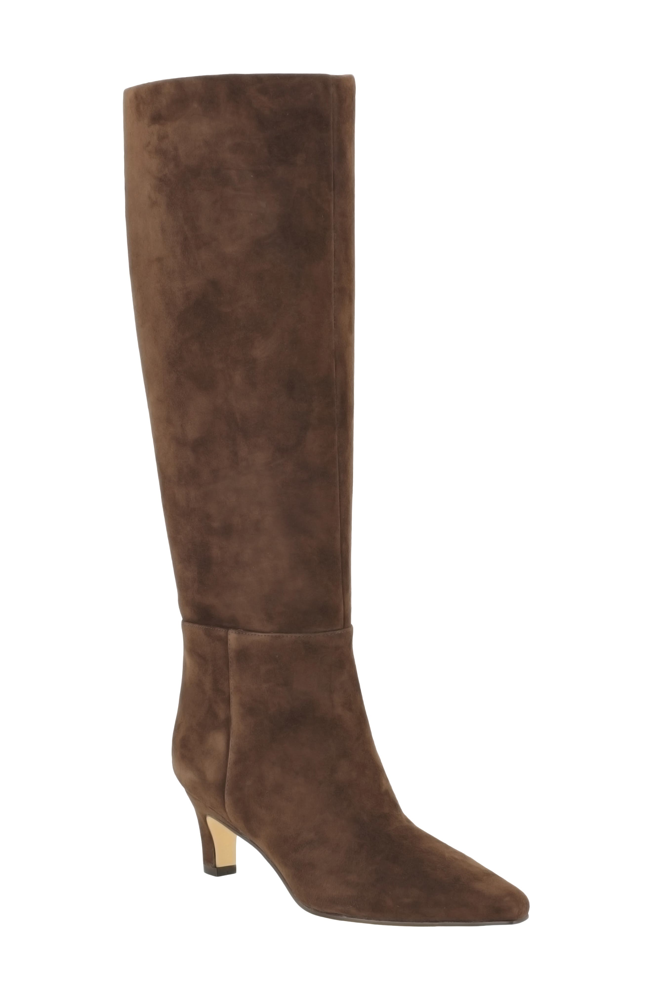 Preston Knee High Boot, Main, color, DARK BROWN SUEDE