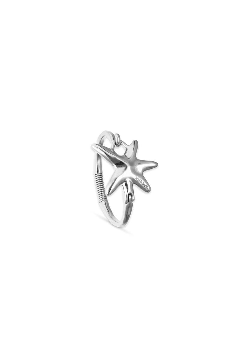 Silver-Tone Rigid Star Bangle Bracelet, Alternate, color, Silver