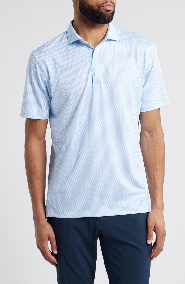 johnnie-O Hex Geo Print PREP-FORMANCE Golf Polo, Main, color, Seychelles