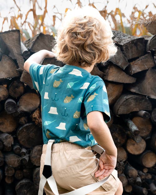 Deux Par Deux Little Boy's Printed Organic Cotton Tee Teal And Peach In Teal And Peach