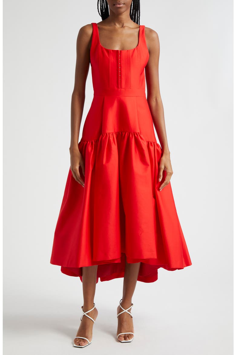 Diana High-Low Midi Dress, Main, color, BRIGHT RUBY