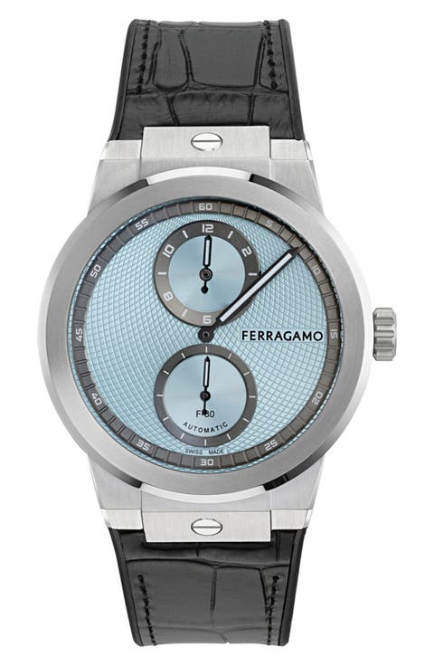 F-80 Manufacture Automatic Leather Strap Watch, 43mm