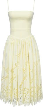 HOUSE OF CB Ysabella Lace Skirt Stretch Cotton Cocktail Dress
