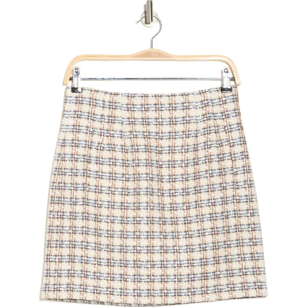 Veronica Beard Roman Tweed Skirt Ivory Camel In Ivory/camel