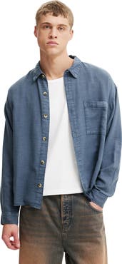 Cotton On Men's Washed Long Sleeve Shirt