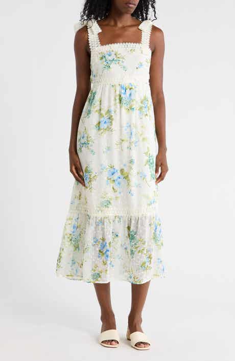 Floral Tie Strap Midi Dress
