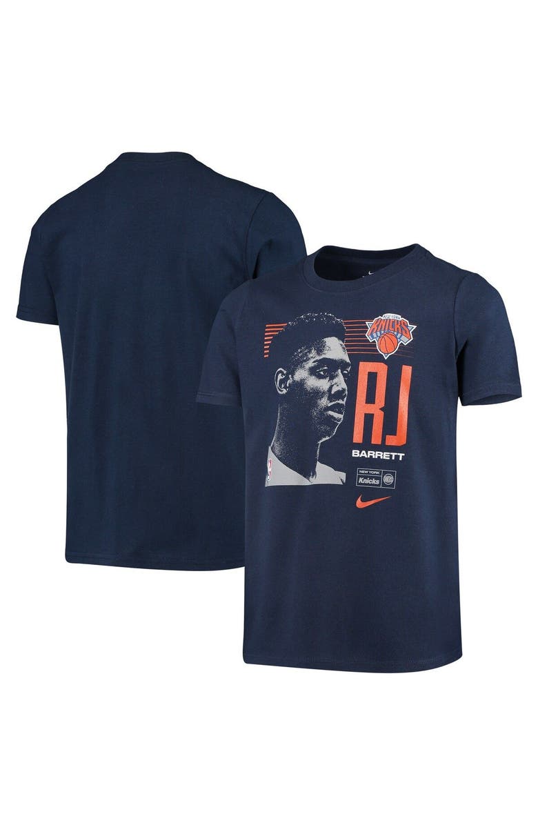 Nike Youth Nike RJ Barrett Blue New York Knicks 2019 NBA Draft Pick Performance T-Shirt, Main, color, 