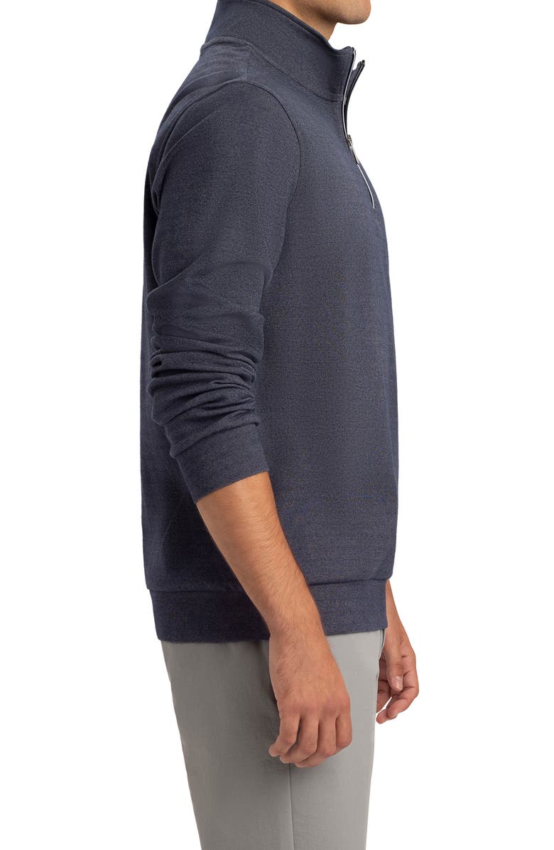 Bugatchi Cotton Blend Quarter Zip Pullover, Alternate, color, Navy